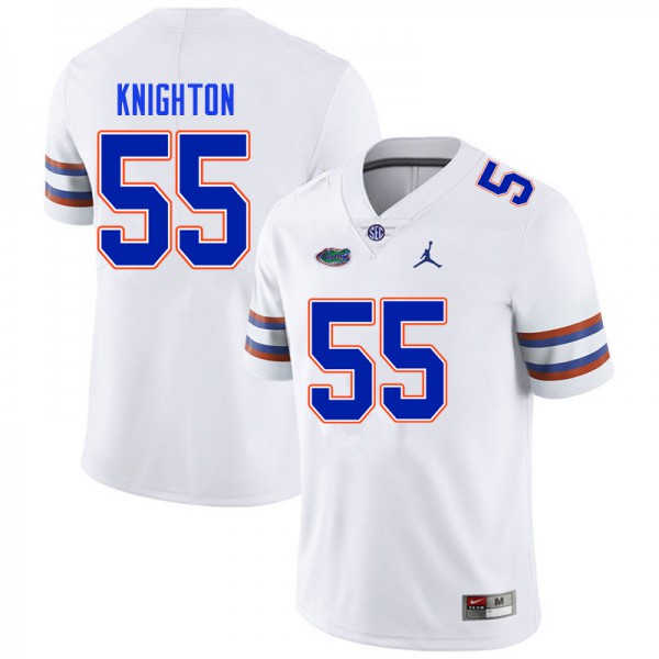 Men #55 Hayden Knighton Florida Gators College Football Jerseys White